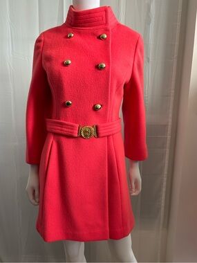 Vintage 1960s Mr Roberts Coral Pink Mod Coat ILGWU Union Made Canada